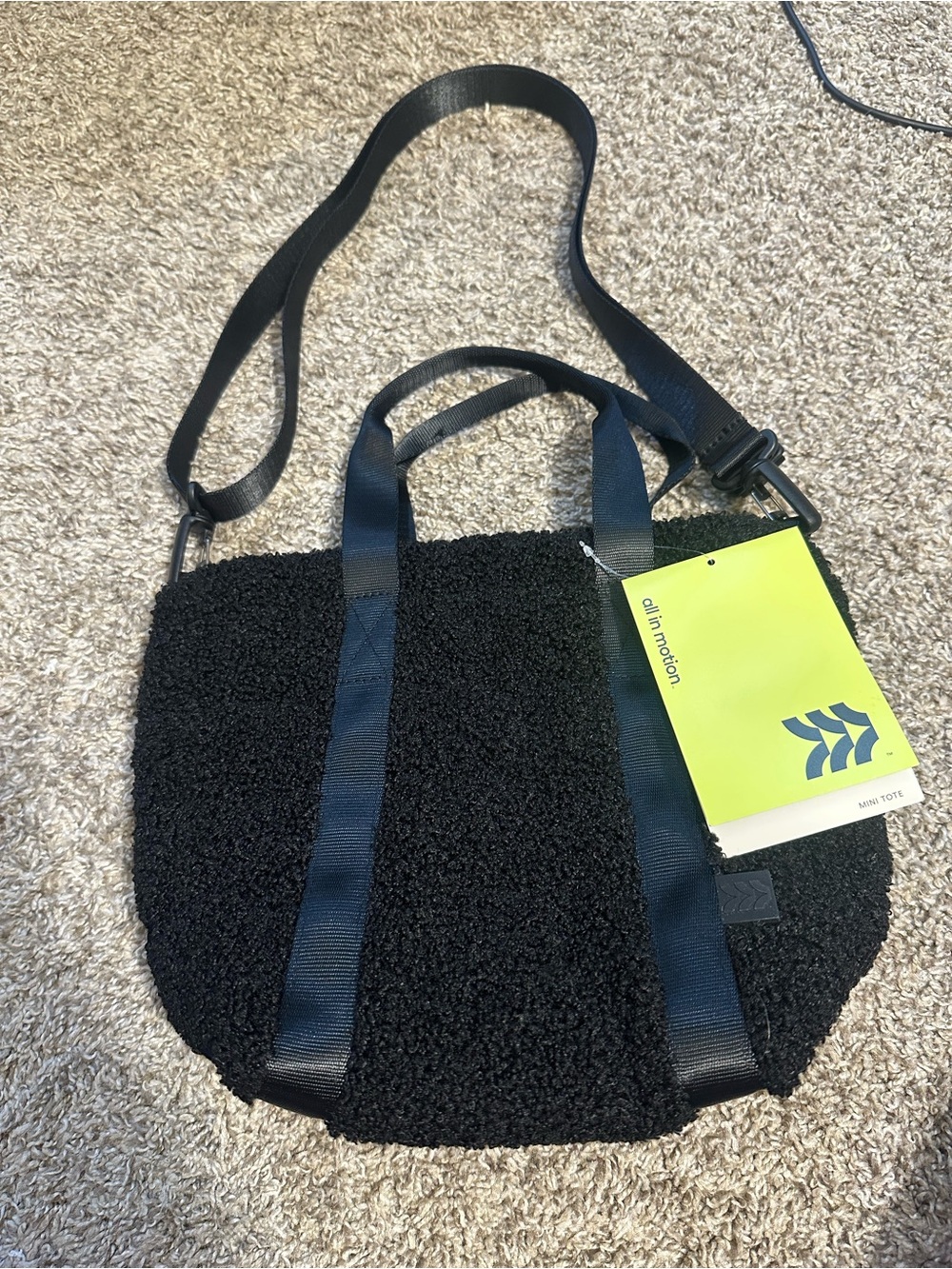 All in Motion Black Sherpa Mini Tote
